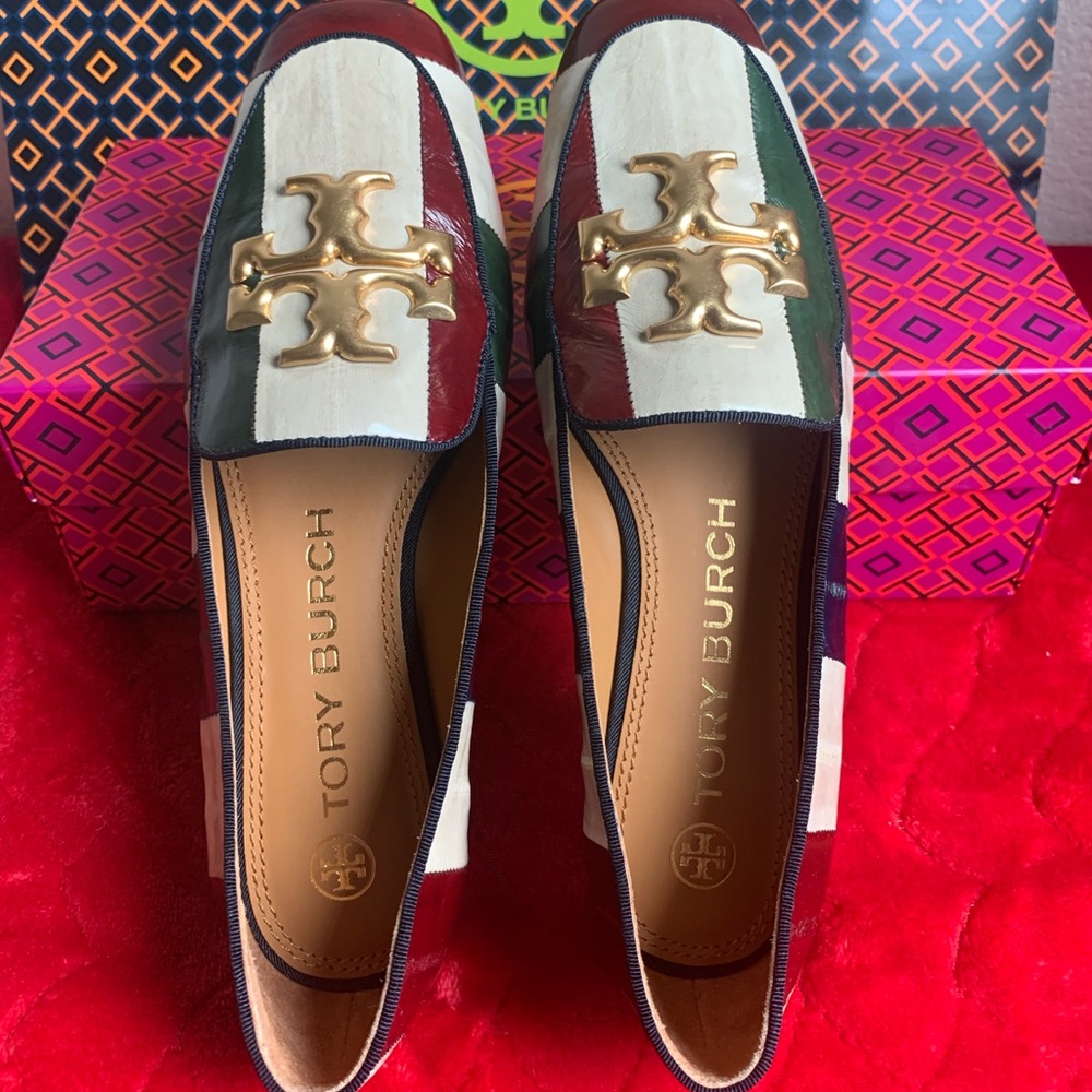 Tory Burch Ruby Quilted Logo Loafer s.6.5- new navy/multi